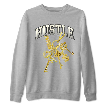 4s Sail shirt to match jordans Gold Hustle sneaker tees Air Jordan 4 Sail SNRT Sneaker Release Tees unisex cotton Heather Grey 2 crew neck shirt