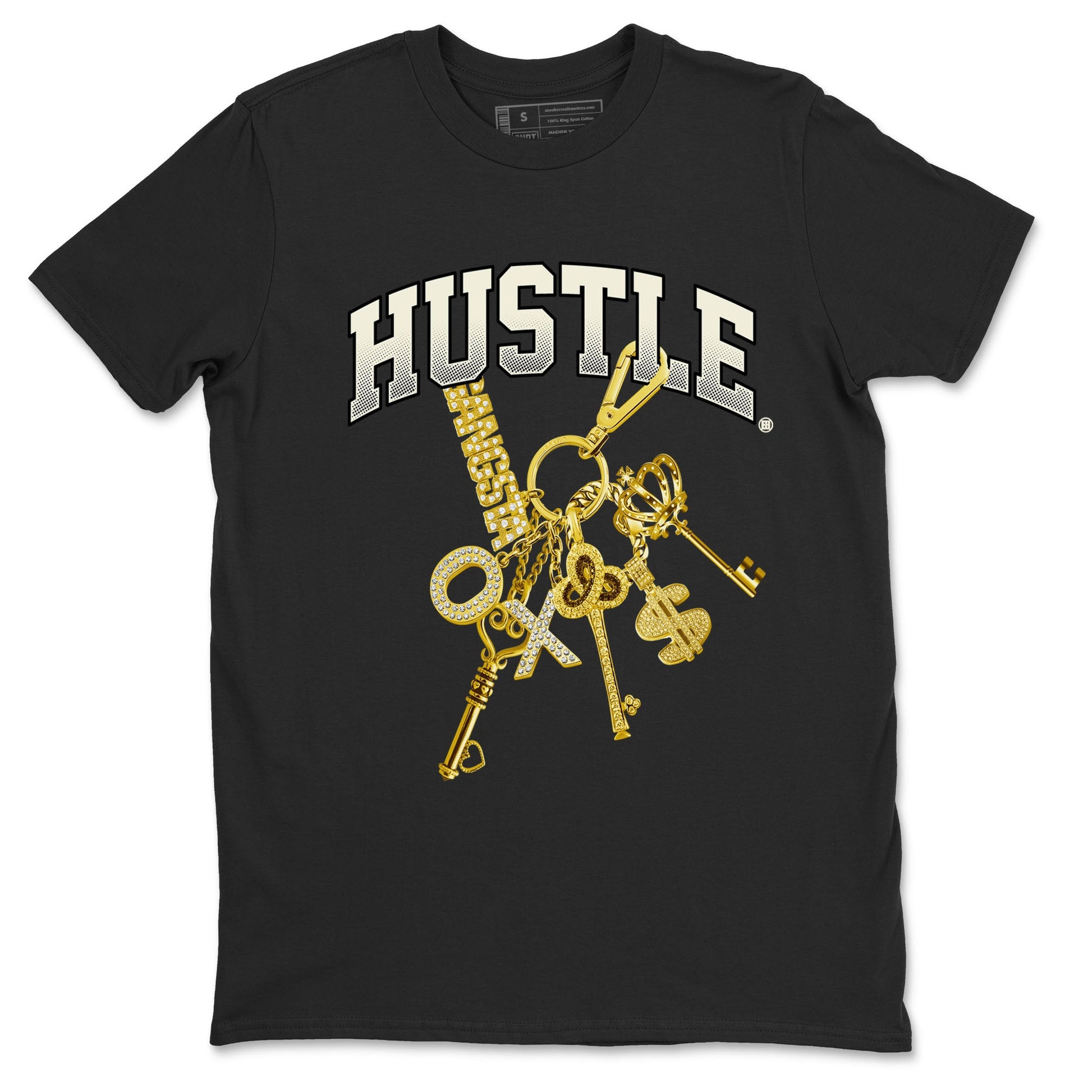 4s Sail shirt to match jordans Gold Hustle sneaker tees Air Jordan 4 Sail SNRT Sneaker Release Tees unisex cotton Black 2 crew neck shirt
