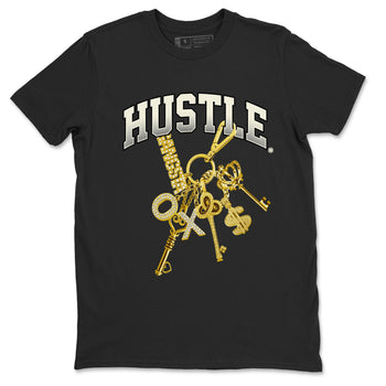 4s Sail shirt to match jordans Gold Hustle sneaker tees Air Jordan 4 Sail SNRT Sneaker Release Tees unisex cotton Black 2 crew neck shirt