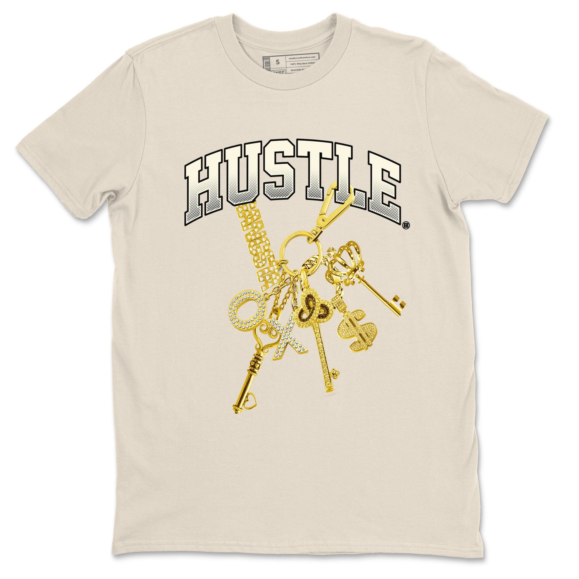 4s Sail shirt to match jordans Gold Hustle sneaker tees Air Jordan 4 Sail SNRT Sneaker Release Tees unisex cotton Natural 2 crew neck shirt