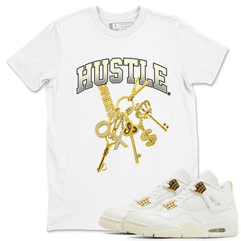 4s Sail shirt to match jordans Gold Hustle sneaker tees Air Jordan 4 Sail SNRT Sneaker Release Tees unisex cotton White 1 crew neck shirt
