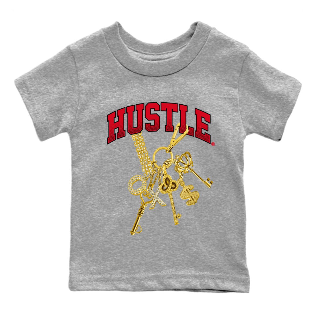 Air Jordan 6 Toro Bravo Sneaker Match Tees Gold Hustle Sneaker Tees Air Jordan 6 Toro Sneaker Release Tees Kids Shirts Heather Grey 2