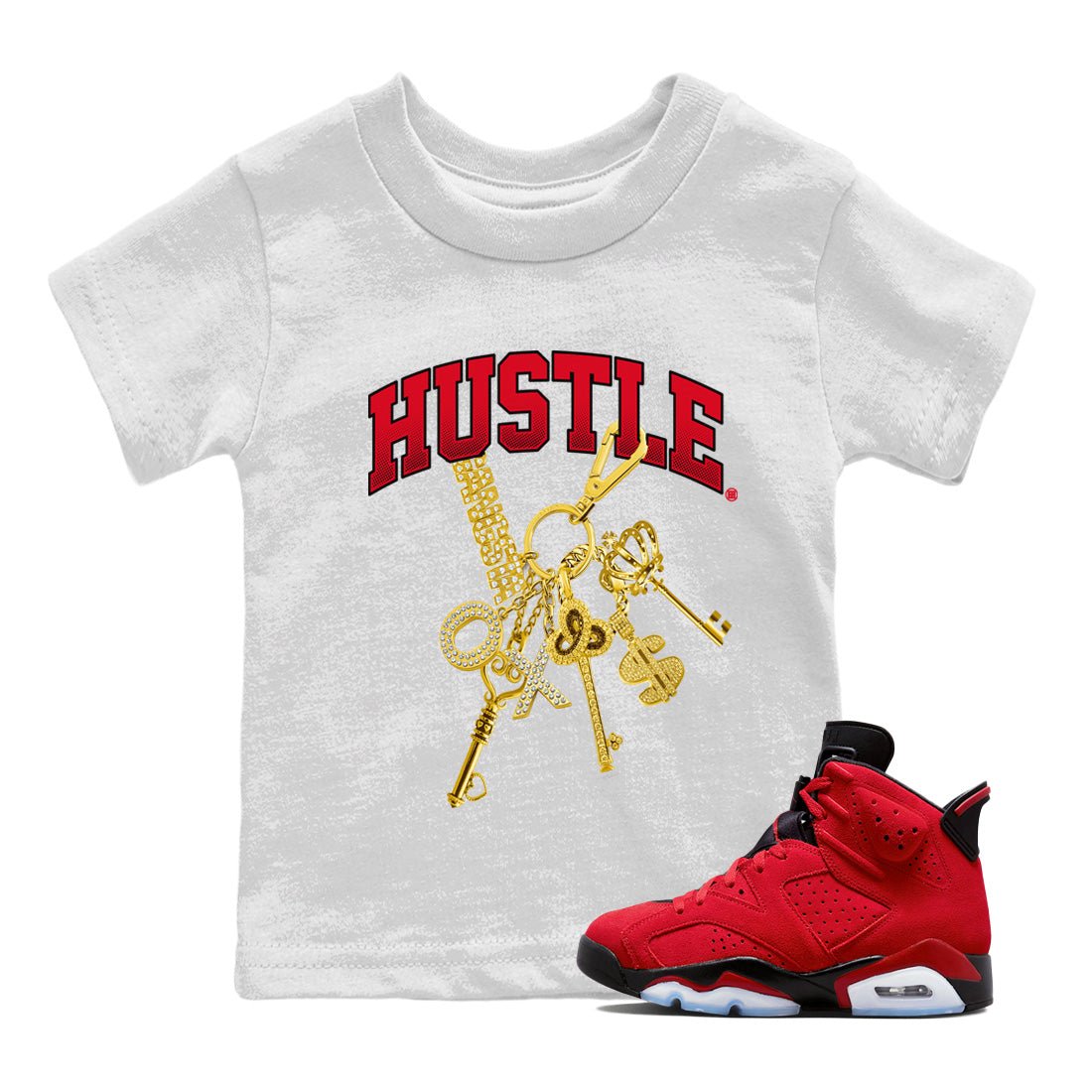 Air Jordan 6 Toro Bravo Sneaker Match Tees Gold Hustle Sneaker Tees Air Jordan 6 Toro Sneaker Release Tees Kids Shirts White 1