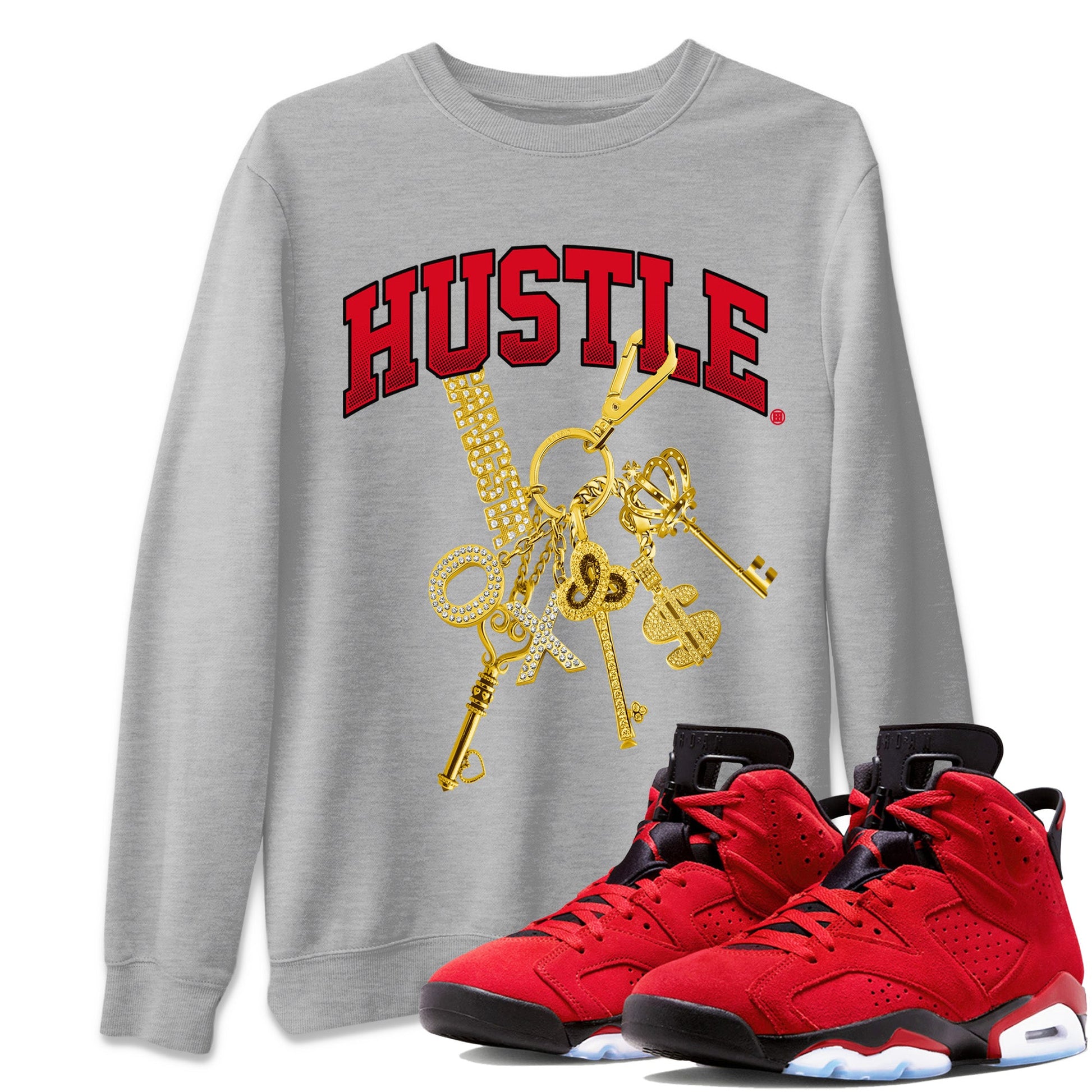 Air Jordan 6 Toro Bravo Sneaker Match Tees Gold Hustle Sneaker Tees Air Jordan 6 Toro Sneaker Release Tees Unisex Shirts Heather Grey 1