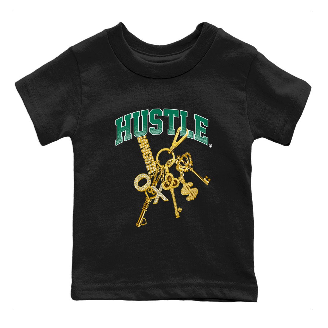 Adidas Samba Collegiate Green Gum shirt to match jordans Gold Hustle sneaker tees Samba Collegiate Green Gum SNRT Sneaker Release Tees Baby Toddler Black 2 T-Shirt