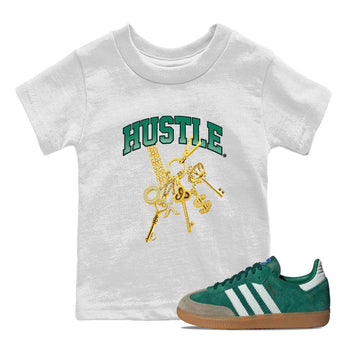 Adidas Samba Collegiate Green Gum shirt to match jordans Gold Hustle sneaker tees Samba Collegiate Green Gum SNRT Sneaker Release Tees Baby Toddler White 1 T-Shirt