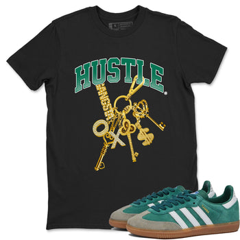 Adidas Samba Collegiate Green Gum shirt to match jordans Gold Hustle sneaker tees Samba Collegiate Green Gum SNRT Sneaker Release Tees Unisex Black 1 T-Shirt