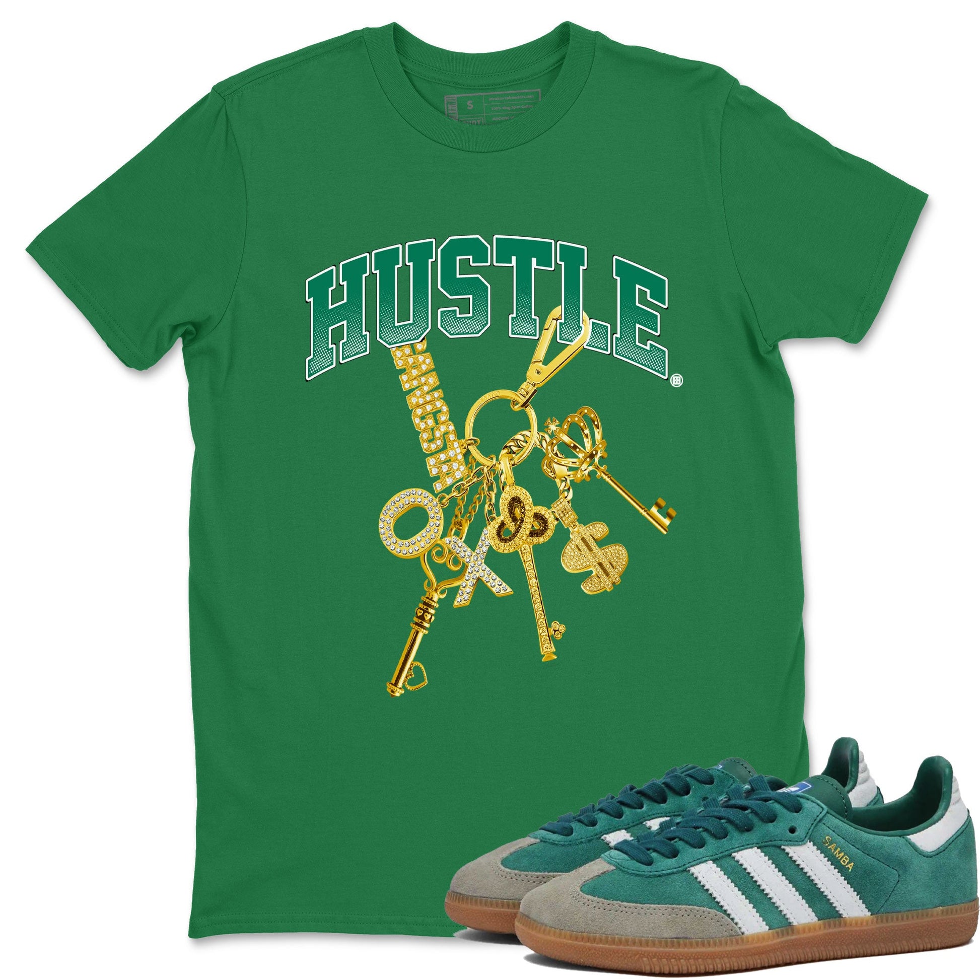 Adidas Samba Collegiate Green Gum shirt to match jordans Gold Hustle sneaker tees Samba Collegiate Green Gum SNRT Sneaker Release Tees Unisex Kelly Green 1 T-Shirt