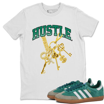 Adidas Samba Collegiate Green Gum shirt to match jordans Gold Hustle sneaker tees Samba Collegiate Green Gum SNRT Sneaker Release Tees Unisex White 1 T-Shirt