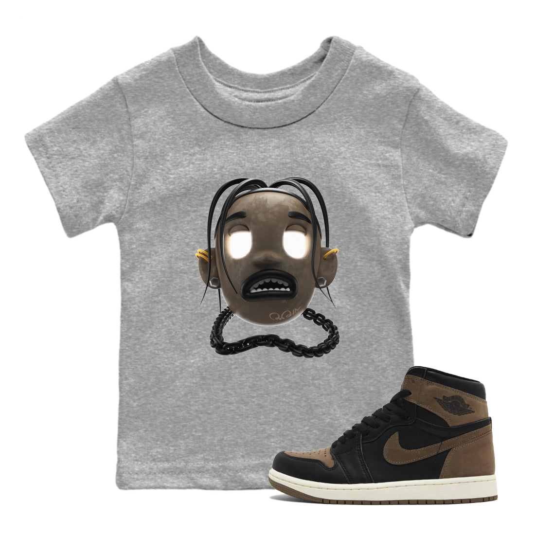 Air Jordan 1 Palomino shirt to match jordans Goosebumps Boy sneaker tees AJ1 High Palomino SNRT Sneaker Release Tees Baby Toddler Heather Grey 1 T-Shirt