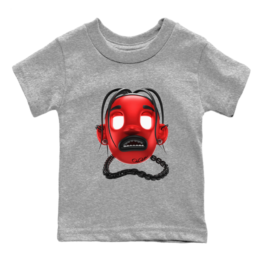 Air Jordan 1 Satin Bred Sneaker Match Tees Goosebumps Boy Sneaker Tees AJ1 Satin Bred Sneaker Release Tees Kids Shirts Heather Grey 2