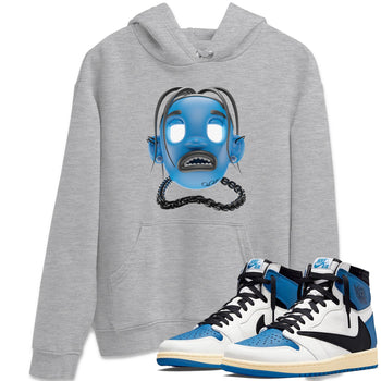 Air Jordan 1 Travis Scott Fragment Sneaker Match Tees Goosebumps Boy Sneaker Tees AJ1 OG High Travis Scott Fragment Sneaker Release Tees Unisex Shirts Heather Grey 1