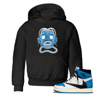 Air Jordan 1 Travis Scott Fragment Sneaker Match Tees Goosebumps Boy Sneaker Tees AJ1 OG High Travis Scott Fragment Sneaker Release Tees Kids Shirts Black 1