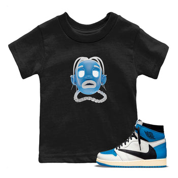 Air Jordan 1 Travis Scott Fragment Sneaker Match Tees Goosebumps Boy Sneaker Tees AJ1 OG High Travis Scott Fragment Sneaker Release Tees Kids Shirts Black 1