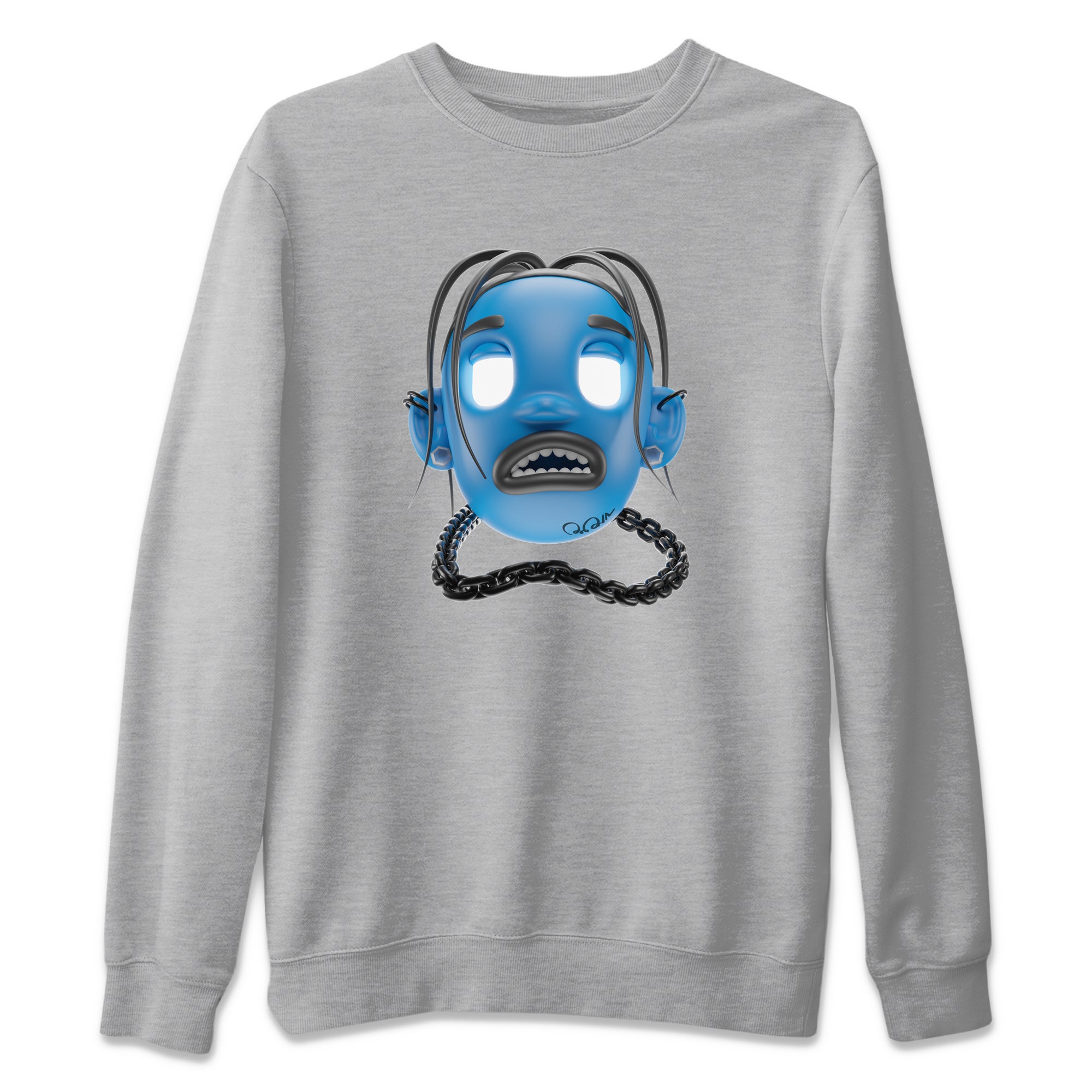 Air Jordan 1 Travis Scott Fragment Sneaker Match Tees Goosebumps Boy Sneaker Tees AJ1 OG High Travis Scott Fragment Sneaker Release Tees Unisex Shirts Heather Grey 2