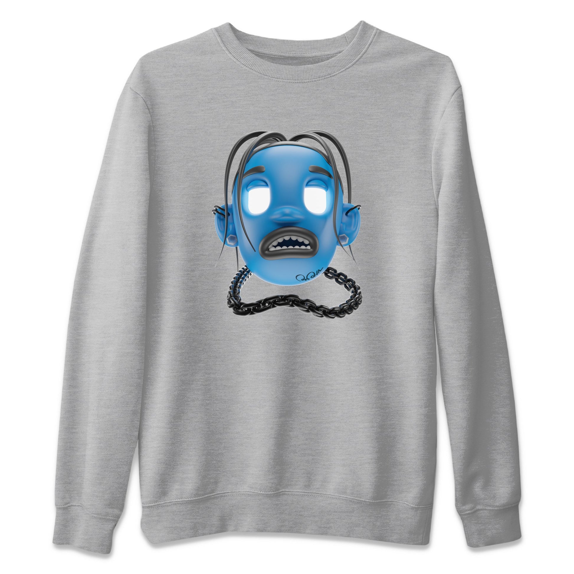 Air Jordan 1 Travis Scott Fragment Sneaker Match Tees Goosebumps Boy Sneaker Tees AJ1 OG High Travis Scott Fragment Sneaker Release Tees Unisex Shirts Heather Grey 2