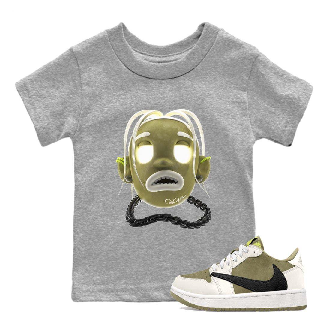 Air Jordan 1 Travis Scott Golf shirt to match jordans Goosebumps Boy sneaker tees AJ1 lowTravis Scott Golf SNRT Sneaker Release Tees Baby Toddler Heather Grey 1 T-Shirt