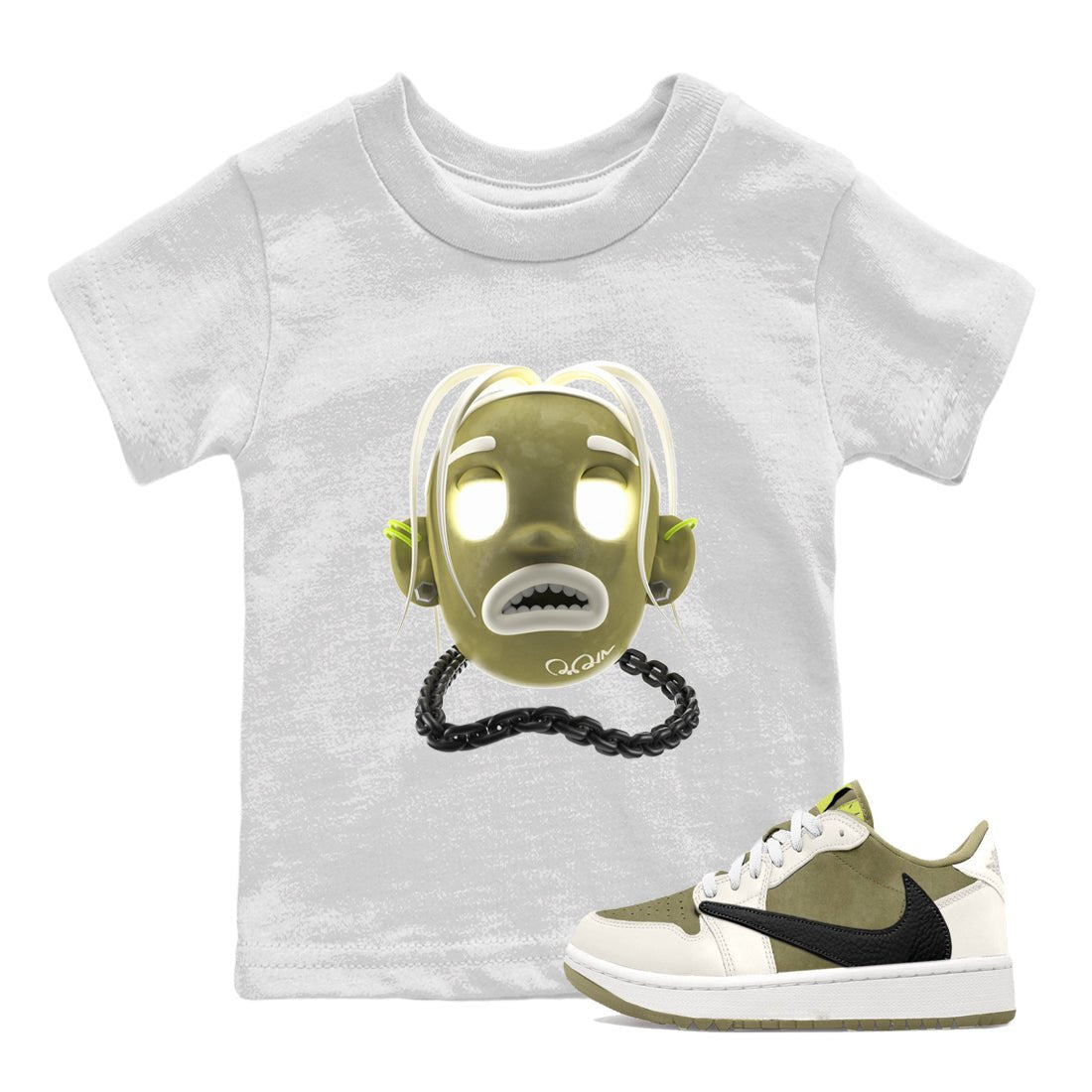 Air Jordan 1 Travis Scott Golf shirt to match jordans Goosebumps Boy sneaker tees AJ1 lowTravis Scott Golf SNRT Sneaker Release Tees Baby Toddler White 1 T-Shirt