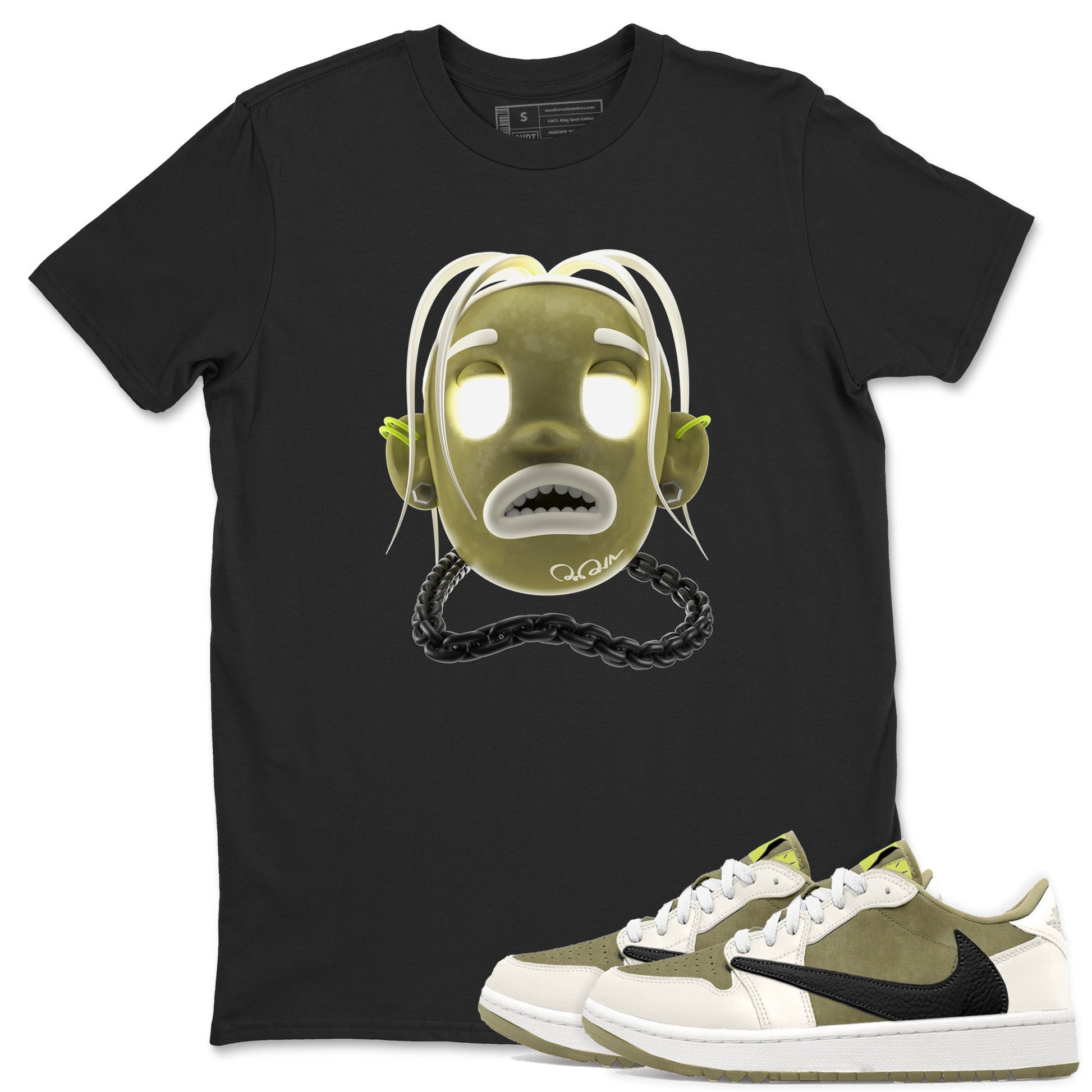 Air Jordan 1 Travis Scott Golf shirt to match jordans Goosebumps Boy sneaker tees AJ1 lowTravis Scott Golf SNRT Sneaker Release Tees Unisex Black 1 T-Shirt