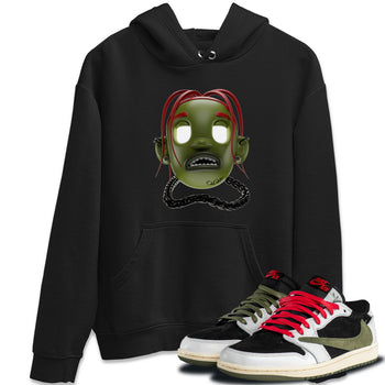 Air Jordan 1 Travis Scott Olive Sneaker Match Tees Goosebumps Boy Sneaker Tees AJ1 OG Travis Scott Olive Sneaker Release Tees Unisex Shirts Black 1
