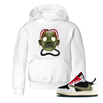 Air Jordan 1 Travis Scott Olive Sneaker Match Tees Goosebumps Boy Sneaker Tees AJ1 OG Travis Scott Olive Sneaker Release Tees Kids Shirts White 1