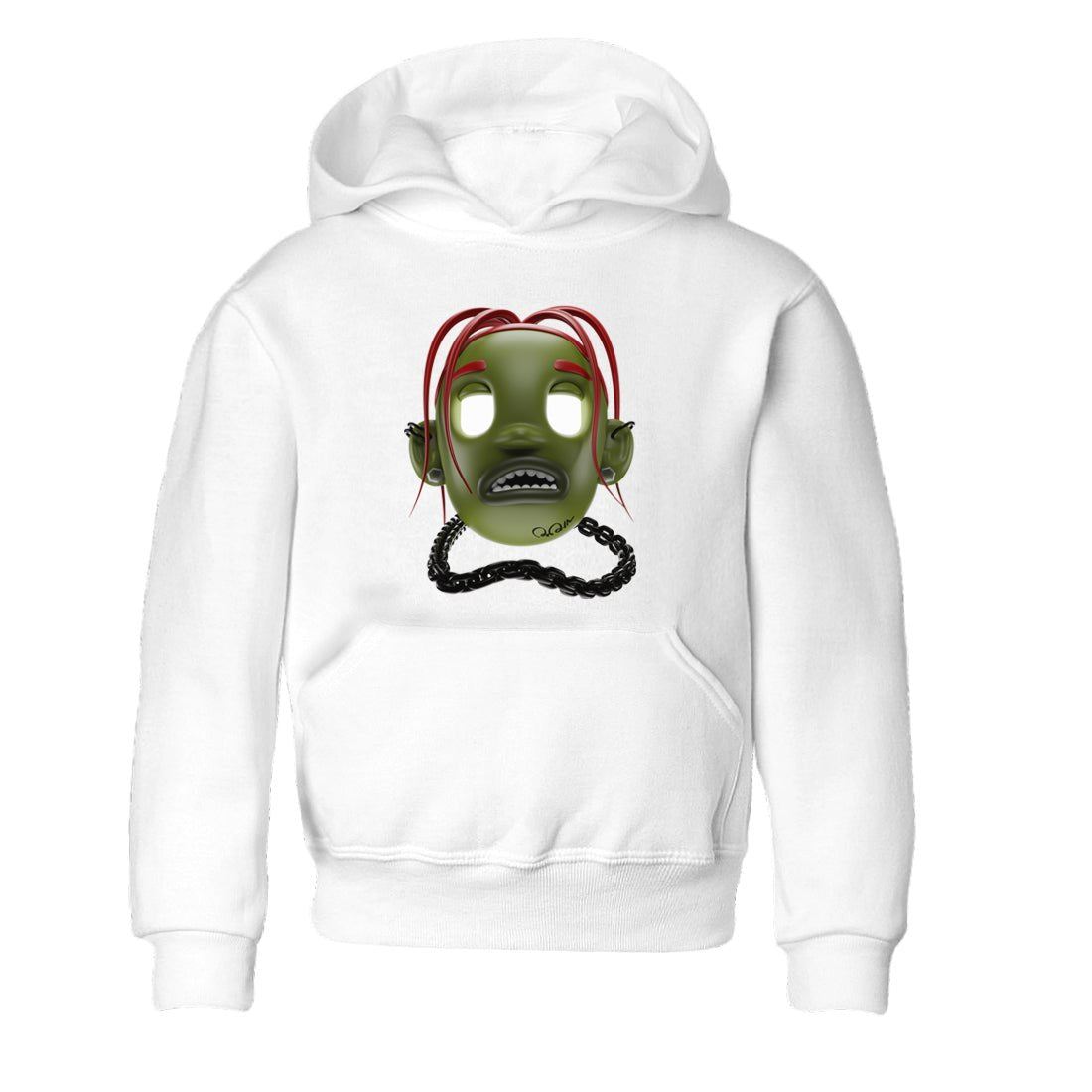 Air Jordan 1 Travis Scott Olive Sneaker Match Tees Goosebumps Boy Sneaker Tees AJ1 OG Travis Scott Olive Sneaker Release Tees Kids Shirts White 2