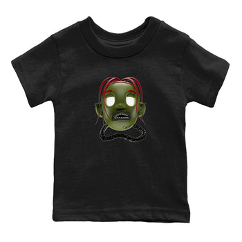 Air Jordan 1 Travis Scott Olive Sneaker Match Tees Goosebumps Boy Sneaker Tees AJ1 OG Travis Scott Olive Sneaker Release Tees Kids Shirts Black 2