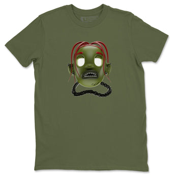 Air Jordan 1 Travis Scott Olive Sneaker Match Tees Goosebumps Boy Sneaker Tees AJ1 OG Travis Scott Olive Sneaker Release Tees Unisex Shirts Military Green 2