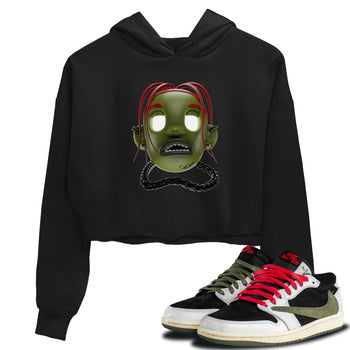 Air Jordan 1 Travis Scott Olive Sneaker Match Tees Goosebumps Boy Sneaker Tees AJ1 OG Travis Scott Olive Sneaker Release Tees Women's Shirts Black 1