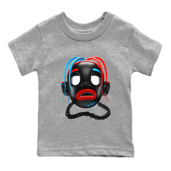 Air Jordan 1 UNC to Chicago Sneaker Match Tees Goosebumps Boy Sneaker Tees AJ1 UNC to Chicago Sneaker Release Tees Kids Shirts Heather Grey 2