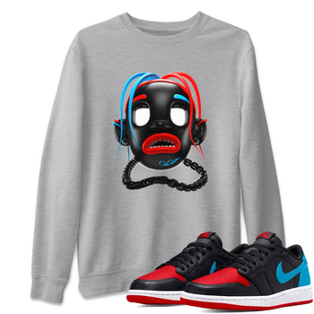 Air Jordan 1 UNC to Chicago Sneaker Match Tees Goosebumps Boy Sneaker Tees AJ1 UNC to Chicago Sneaker Release Tees Unisex Shirts Heather Grey 1