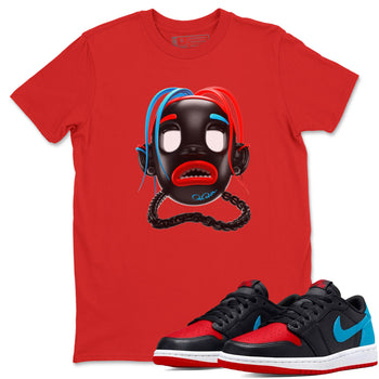 Air Jordan 1 UNC to Chicago Sneaker Match Tees Goosebumps Boy Sneaker Tees AJ1 UNC to Chicago Sneaker Release Tees Unisex Shirts Red 1