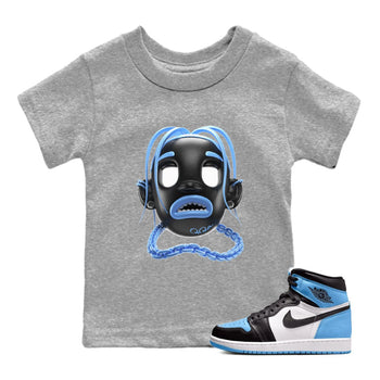 Air Jordan 1 Retro High OG UNC Toe Shirt to match Jordans Goosebumps Boy Sneaker Tees AJ1 UNC Toe SNRT Sneaker Release Tees Kids and Baby Tees Heather Grey 1