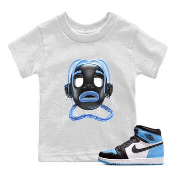 Air Jordan 1 Retro High OG UNC Toe Shirt to match Jordans Goosebumps Boy Sneaker Tees AJ1 UNC Toe SNRT Sneaker Release Tees Kids and Baby Tees White 1