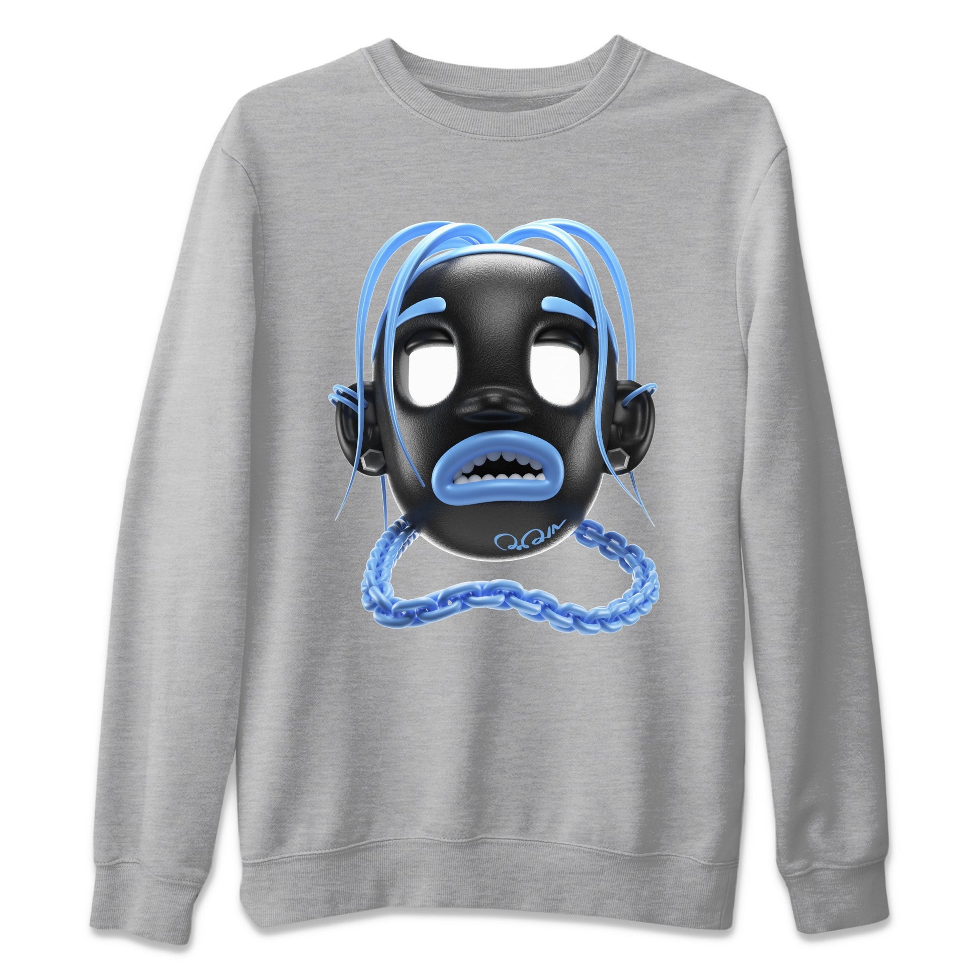 Air Jordan 1 Retro High OG UNC Toe Shirt to match Jordans Goosebumps Boy Sneaker Tees AJ1 UNC Toe SNRT Sneaker Release Tees Crew Neck T-Shirts Heather Grey 2