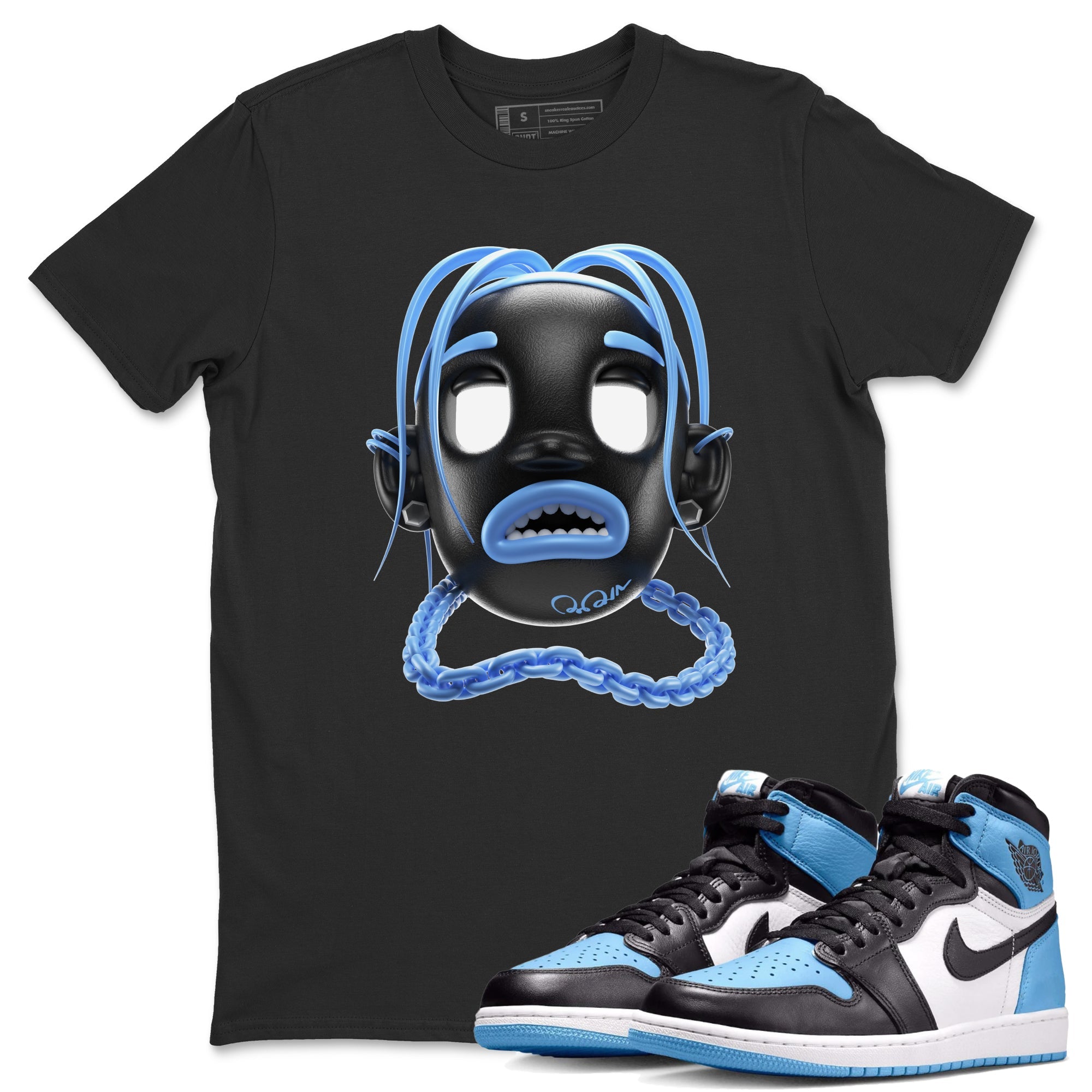 Air Jordan 1 Retro High OG UNC Toe Shirt to match Jordans Goosebumps Boy Sneaker Tees AJ1 UNC Toe SNRT Sneaker Release Tees Crew Neck T-Shirts Black 1