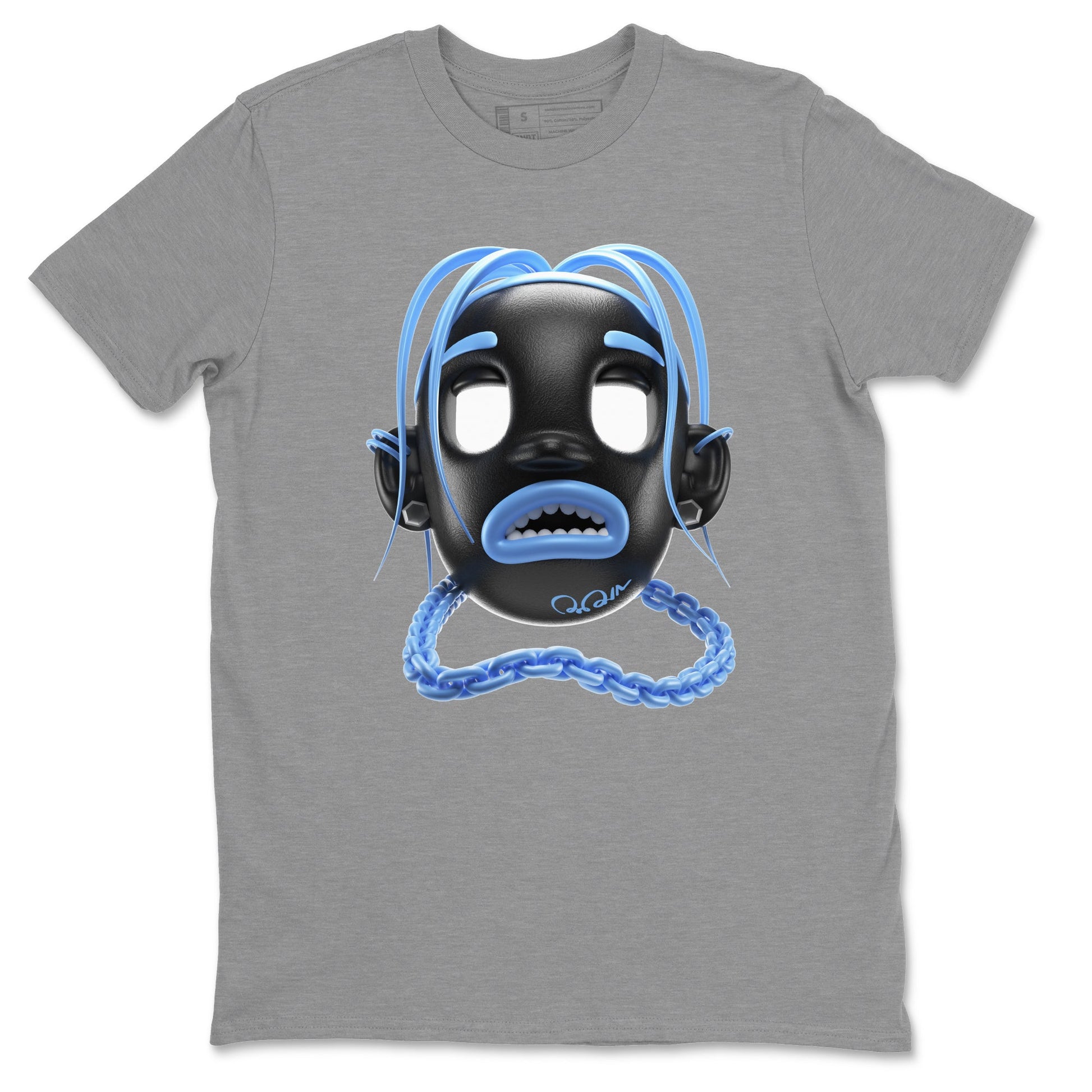 Air Jordan 1 Retro High OG UNC Toe Shirt to match Jordans Goosebumps Boy Sneaker Tees AJ1 UNC Toe SNRT Sneaker Release Tees Crew Neck T-Shirts Heather Grey 2