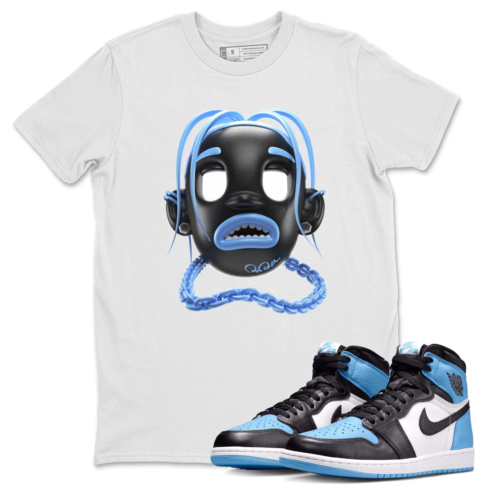 Air Jordan 1 Retro High OG UNC Toe Shirt to match Jordans Goosebumps Boy Sneaker Tees AJ1 UNC Toe SNRT Sneaker Release Tees Crew Neck T-Shirts White 1