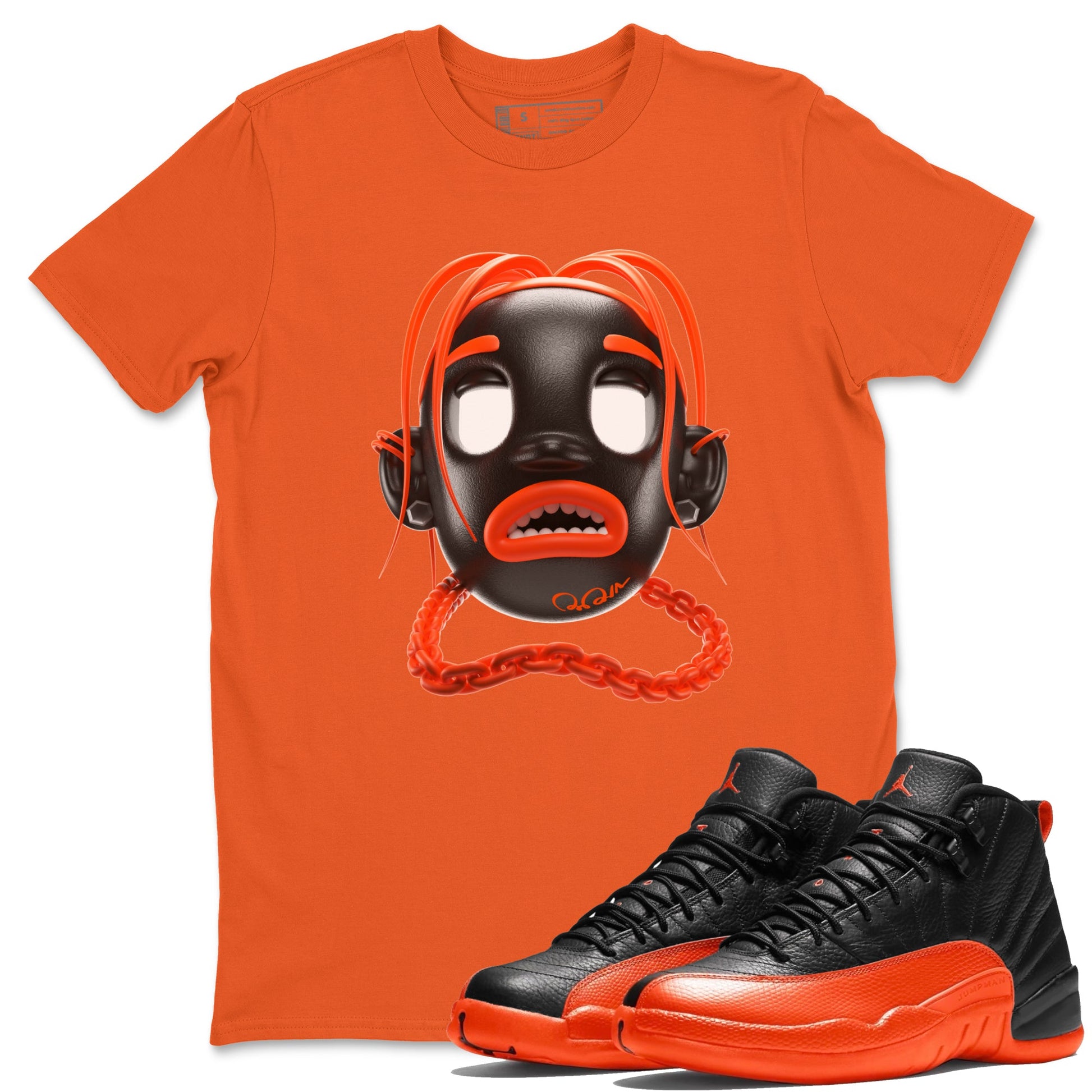 Air Jordan 12 Brilliant Orange Sneaker Match Tees Goosebumps Boy Sneaker Tees AJ12 Brilliant Orange Sneaker Release Tees Unisex Shirts Orange 1