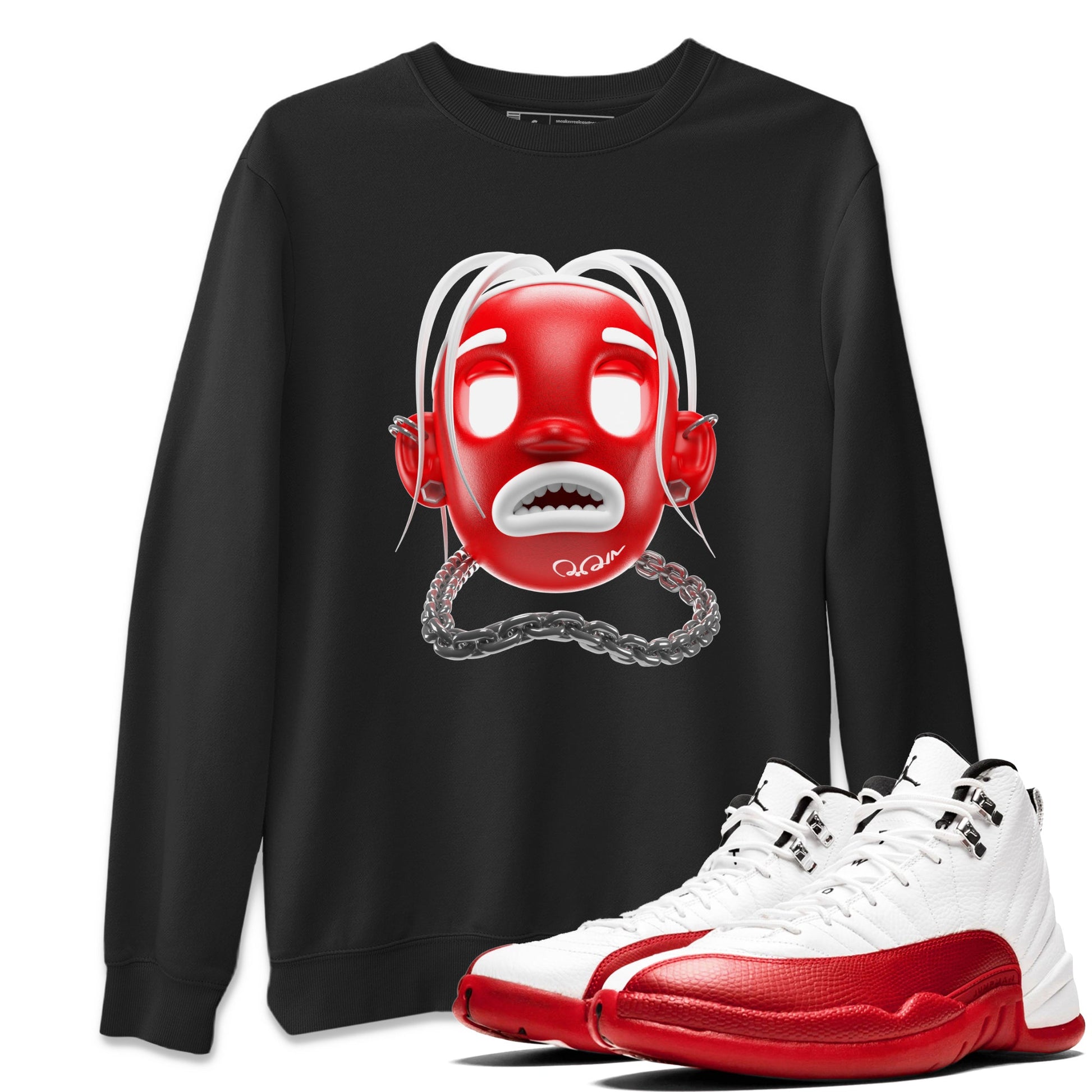 Air Jordan 12 Cherry Sneaker Match Tees Goosebumps Boy Sneaker Tees AJ12 Cherry Sneaker Release Tees Unisex Shirts Black 1