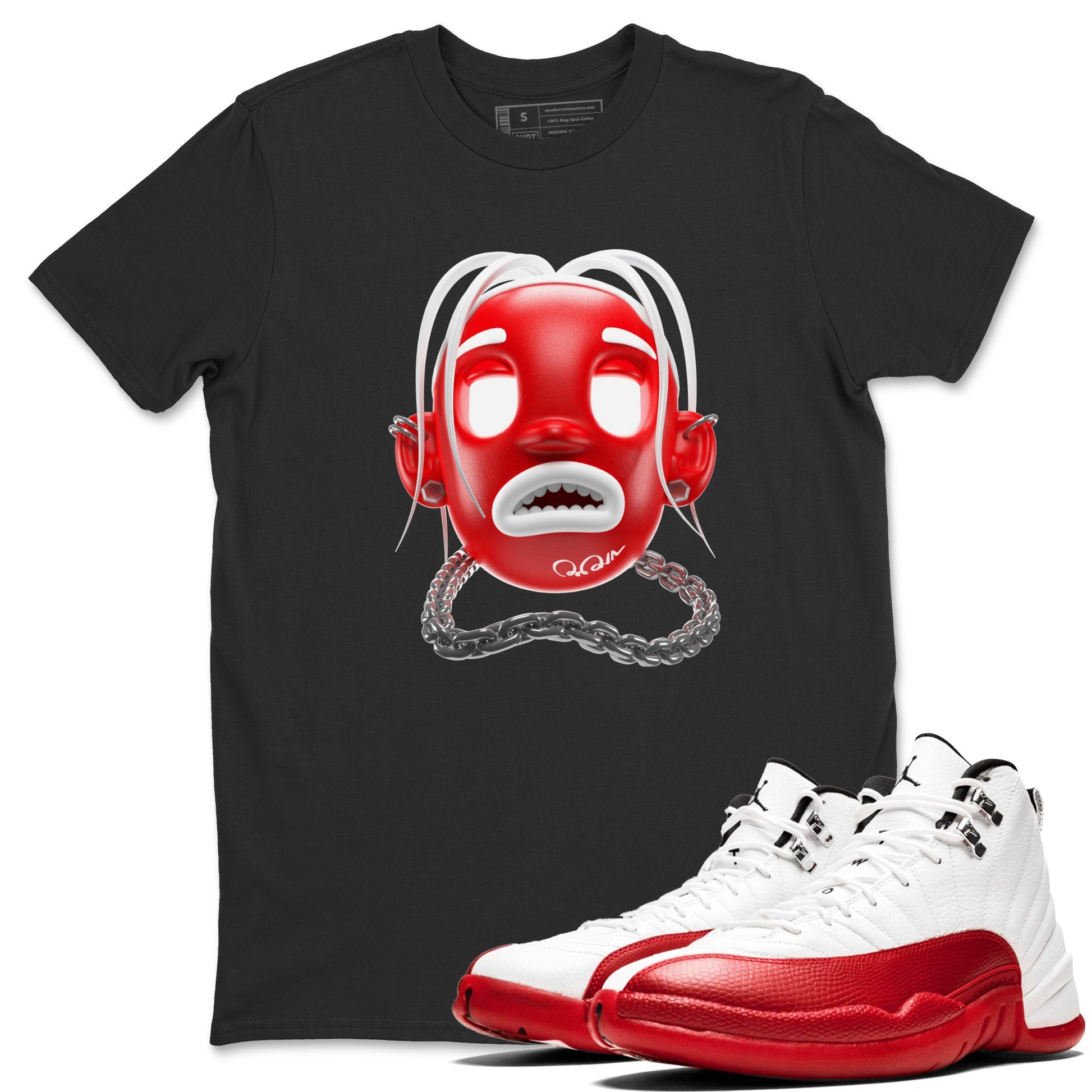 Air Jordan 12 Cherry Sneaker Match Tees Goosebumps Boy Sneaker Tees AJ12 Cherry Sneaker Release Tees Unisex Shirts Black 1