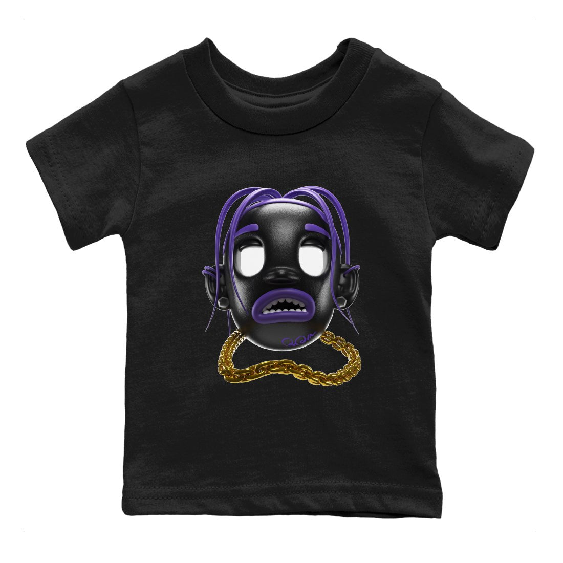 Air Jordan 12 Field Purple Sneaker Match Tees Goosebumps Boy Sneaker Tees AJ12 Field Purple Sneaker Release Tees Kids Shirts Black 2
