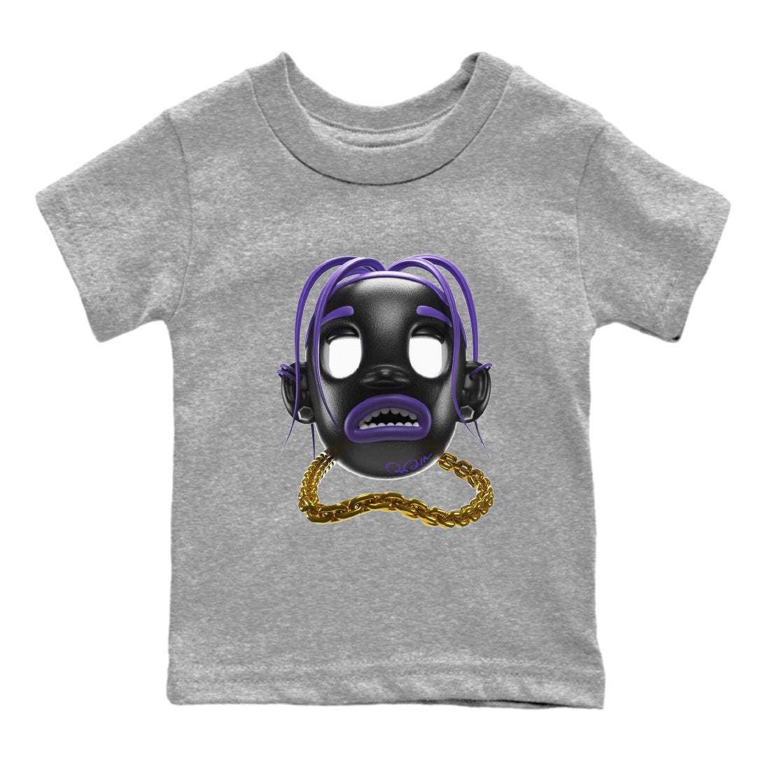 Air Jordan 12 Field Purple Sneaker Match Tees Goosebumps Boy Sneaker Tees AJ12 Field Purple Sneaker Release Tees Kids Shirts Heather Grey 2