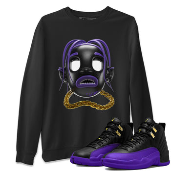 Air Jordan 12 Field Purple Sneaker Match Tees Goosebumps Boy Sneaker Tees AJ12 Field Purple Sneaker Release Tees Unisex Shirts Black 1