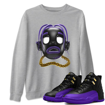 Air Jordan 12 Field Purple Sneaker Match Tees Goosebumps Boy Sneaker Tees AJ12 Field Purple Sneaker Release Tees Unisex Shirts Heather Grey 1