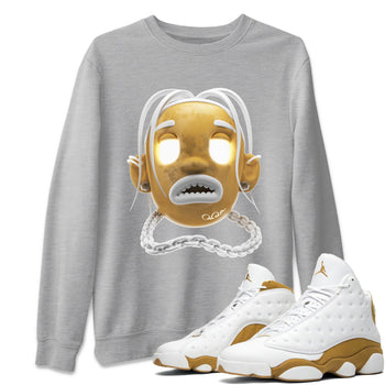 Air Jordan 13 Wheat Sneaker Match Tees Goosebumps Boy Sneaker Tees AJ13 Wheat Sneaker Release Tees Unisex Shirts Heather Grey 1