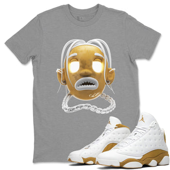 Air Jordan 13 Wheat Sneaker Match Tees Goosebumps Boy Sneaker Tees AJ13 Wheat Sneaker Release Tees Unisex Shirts Heather Grey 1