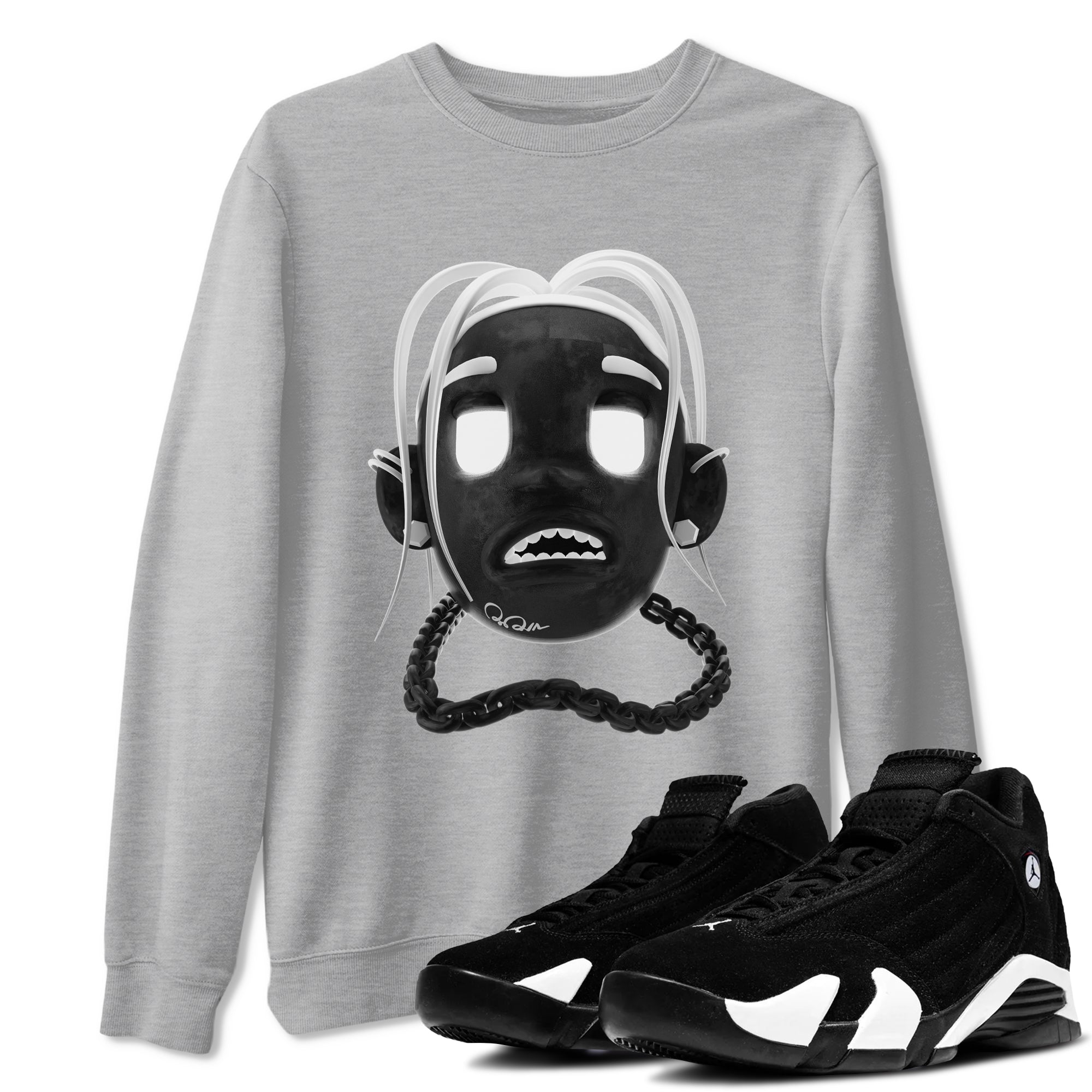 14s Panda shirt to match jordans Goosebumps Boy sneaker tees Air Jordan 14 Panda SNRT Sneaker Release Tees Unisex Heather Grey 1 T-Shirt