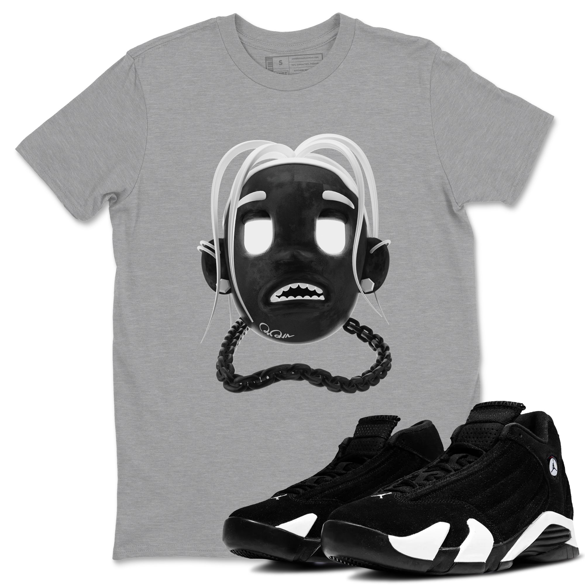 14s Panda shirt to match jordans Goosebumps Boy sneaker tees Air Jordan 14 Panda SNRT Sneaker Release Tees Unisex Heather Grey 1 T-Shirt