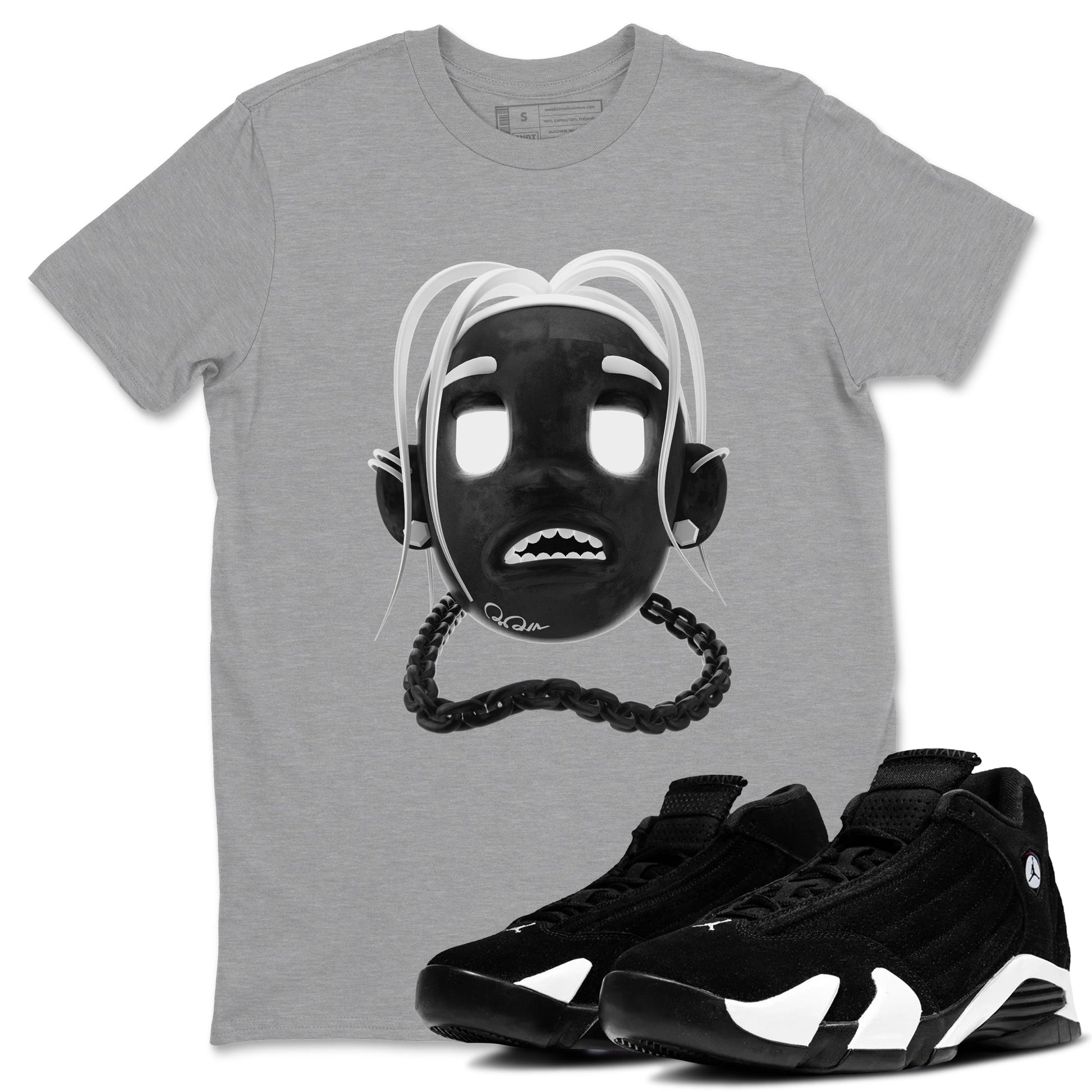14s Panda shirt to match jordans Goosebumps Boy sneaker tees Air Jordan 14 Panda SNRT Sneaker Release Tees Unisex Heather Grey 1 T-Shirt